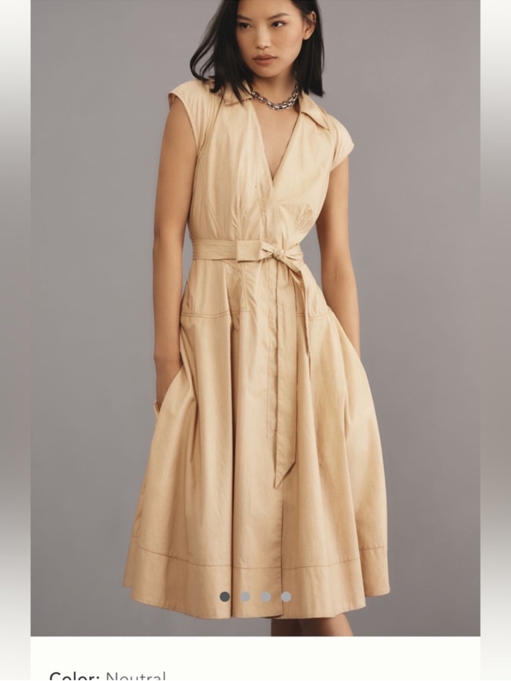 Maeve Anthropologie sleeveless utility midi dress size XS